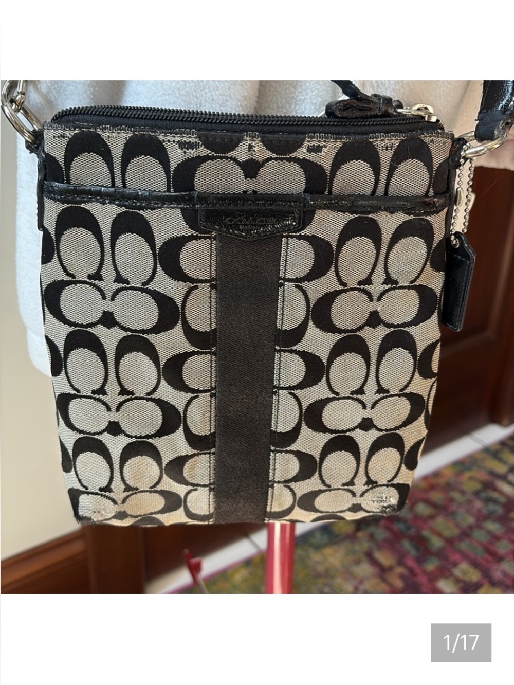 Coach   Vintage mini Crossbody bag/shoulder bag  signature monogram jacquard